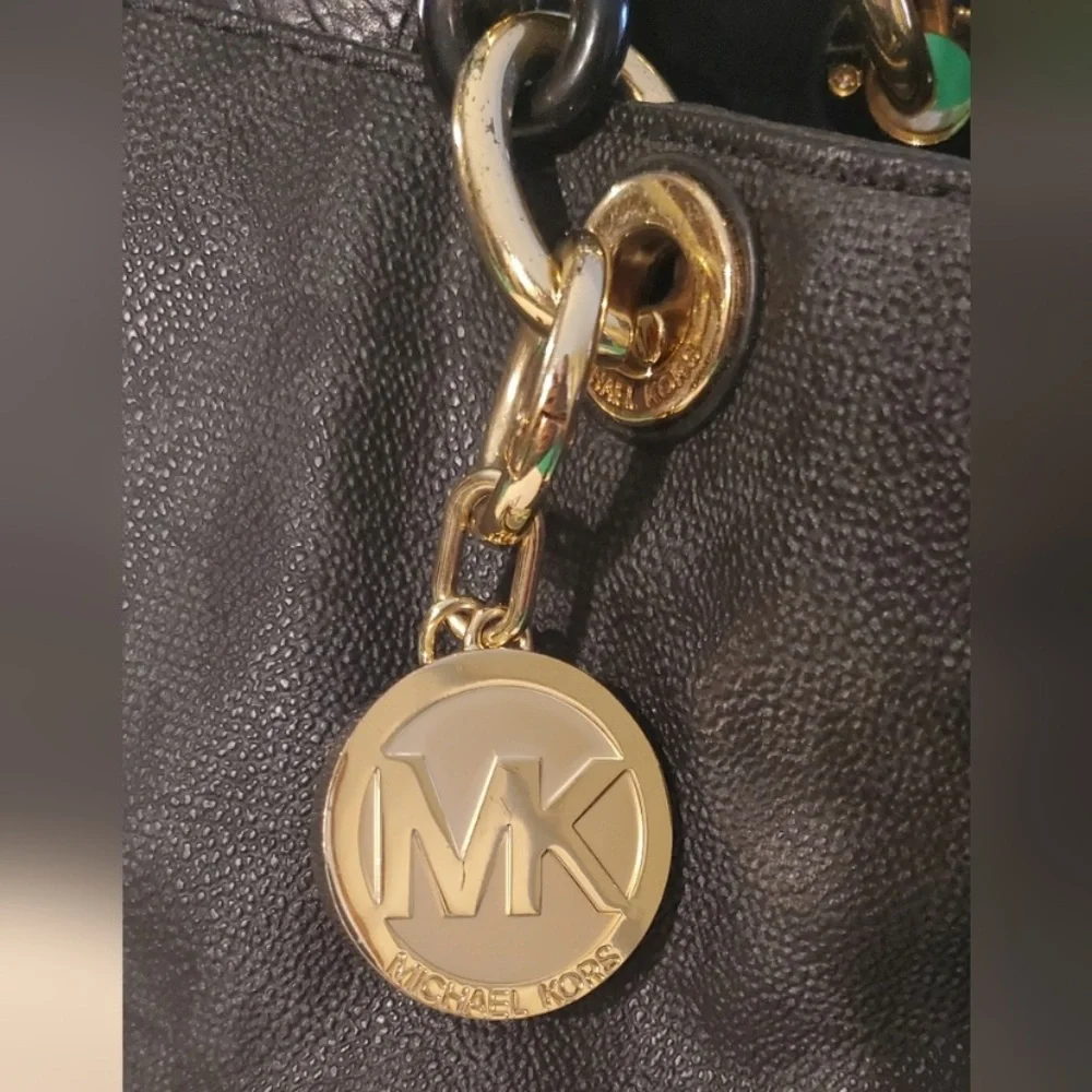 Michael Kors Cynthia Saffiano Leather Logo Satchel Tote Crossbody Bag - Picture 6 of 15